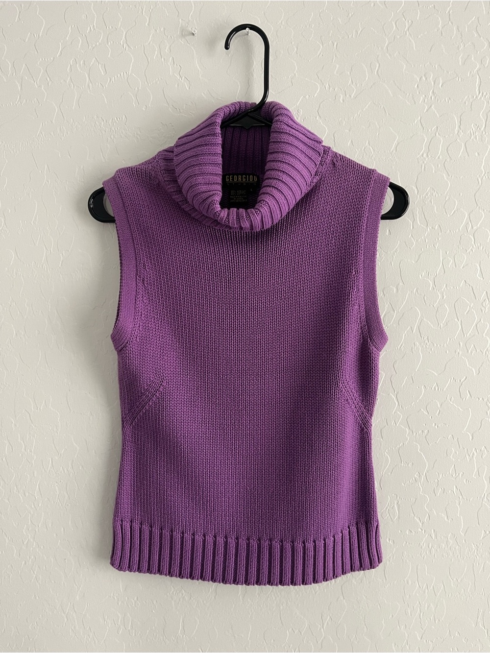 Vintage GEORGIOU STUDIO Sz L Turtleneck Knit Vest/Top